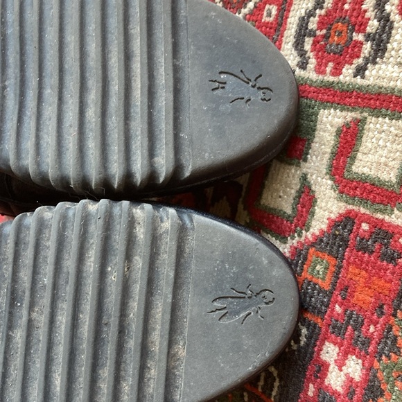 Size 8 (39) Fly London Leather Velcro Slip On Boots black wedge heel monk strap - Picture 9 of 15